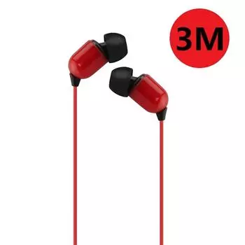 Бас 3 метра Белый Черный Красный Музыкальные наушники-вкладыши Провода Наушники Проводные Наушники Стерео Наушники белый