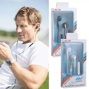 Бас телефон гарнитура шумоподавление 3.5 мм плоские наушники спортивные наушники вкладыши проводные наушники белый