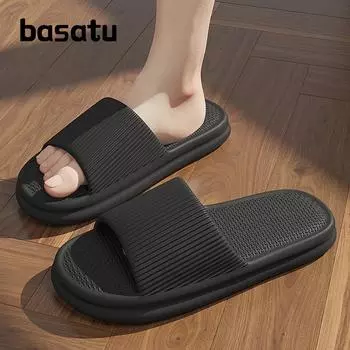 BASATU Men Massage Slippers Couples Shower Slipper Soft Sole Non Slip Quick Drying Foot Massage Indoor Shoes For Bathtub 42-43 тёмно-синий