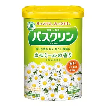 Basculin bath salt chamomile scent 600g 30 Relieve fatigue [Quasi-drug] (approximately doses)