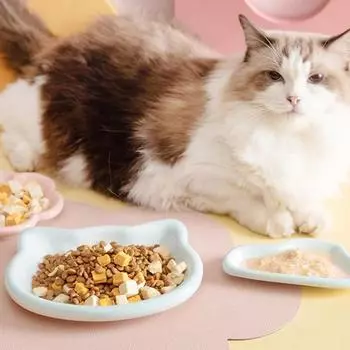 Base Pet Ceramic Plate Multiple Pet Feeding Rack Eating Bowl