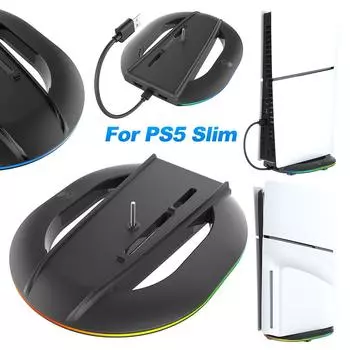 Base Stand Replacement Non-Slip Console Stand for PS5 Slim Console Disc and Digital for Playstation 5 Slim Console