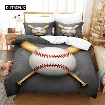Baseball Bedding Set Duvet Cover Set 3d Bedding Digital Printing Bed Linen Queen Size Bedding Set Fashion Design US Queen(228x228cm)