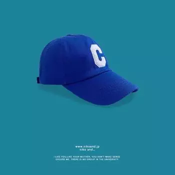 Baseball Cap Embroider C Letter Men Sun-Proof Hat Ins K-style Easiest for Match New New Arrival Green, Women s Peaked Cap Letter C sapphire blue Adjustable
