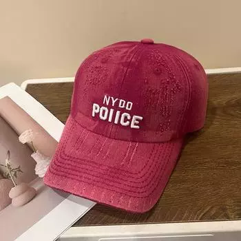Baseball Cap Female 2024 New Arrival Washed Sun Protection Sun Hat Students Look Small Outdoor Wear Wear Sun-Poof Peaked Cap C3751 wine red M(56-58cm)