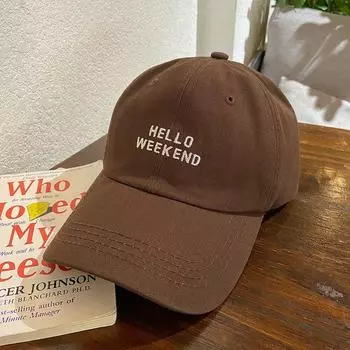 Baseball Cap Female Spring and Summer Thin Trendy Niche Style Japanese Style Fashion Sun-Proof Letter Embroidered Peaked Cap Coffee Adjustable
