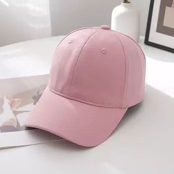 Baseball Cap Spring & Fall Female Male Lightweight Breathable Soft Top Fashion Peaked Cap Casual Hat Travel New Arrival K-style Pure Color Pink All yards