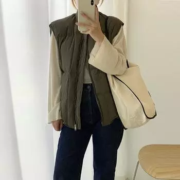 Baseball collar down vest women s 2024 winter new fashion vest loose solid color white duck down thermal vest tide One Size