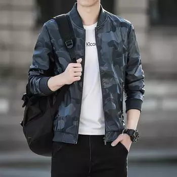 Baseball Collar Leather Jacket Men s Autumn Trend Korean Version Slim Leather Jacket Youth Fashion Versatile Jacket Men s Clothing M