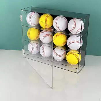 Baseball Display Case Holder Wall Mount Dustproof Clear Tennis Ball Rack