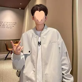 Бейсбольная куртка мужская весенняя американская модная брендовая куртка-бомбер с воротником-стойкой, тонкая M