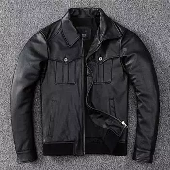 Бейсбольная куртка Pilot Leather Jacket Men s Pure First Layer Cowhide Short Jacket S