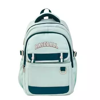 Baseball Letter Multicolor Nylon School Bag With Breathable Padding For Teens