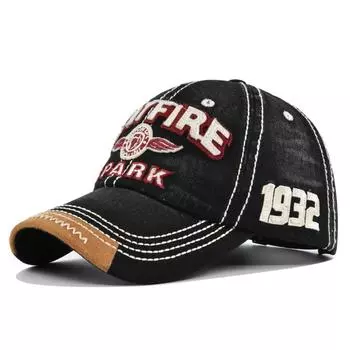 Baseball Spitfire Cap Letter Embroidered Retro Distressed Duck Tongue Cotton Cap