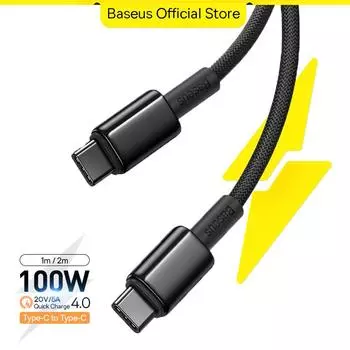 Baseus 100 Вт кабель типа C для iPhone 15 USB C PD 5A провод для быстрой зарядки зарядное устройство шнур для Macbook Samsung Xiaomi кабель типа C для ноутбука USB C 1m