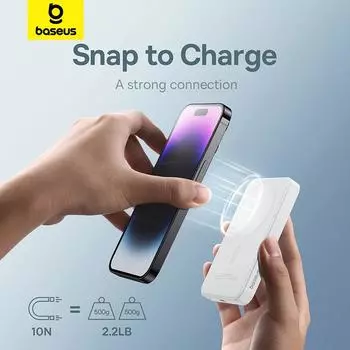 Baseus Magnetic Mini Wireless Power Bank с быстрой зарядкой 5000 мАч 20 Вт для iPhone