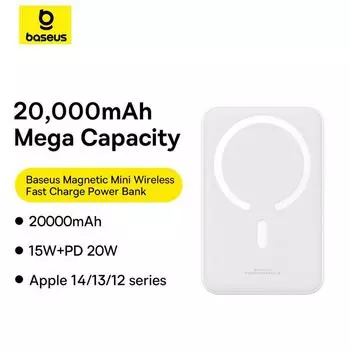 Baseus Magnetic Mini Wireless с быстрой зарядкой Power Bank 20000 мАч 20 Вт