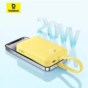 Baseus Magnetic Mini Wireless с быстрой зарядкой Power Bank 10000 мАч 20 Вт для iPhone