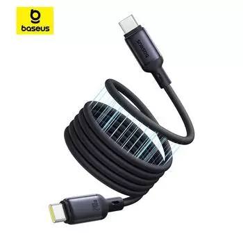 Baseus PicoGo Магнитный жидкий силиконовый кабель для быстрой зарядки USB-C на USB-C 240 Вт Кабель Type-C для iPhone, Xiaomi, ноутбука, планшета синий