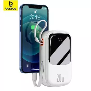Baseus Qpow Pro с цифровым дисплеем и быстрой зарядкой Power Bank 20000 мАч Apple 20 Вт для iPhone