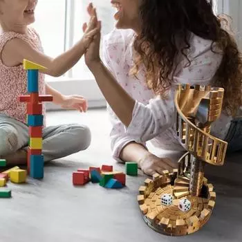 Башня для игральных костей в замке Yousheng с подносом, прочная винтажная вращающаяся башня, держатель для игральных костей, украшение для ролевых игр, реквизит для настольных игр, предметы первой необходимости для вечерних игр золотистый