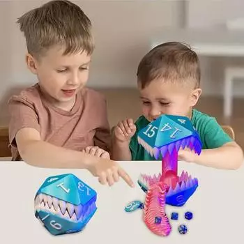 Башня для игральных костей Yousheng Mimic, 3D-печатный длинный язык демона, пластиковый ящик для хранения игральных костей, держатель для украшения рабочего стола, реквизит для настольной игры в кости синий