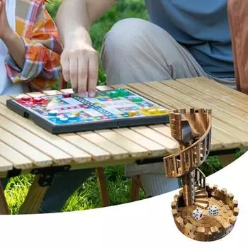 Башня для игры в кости Castle с подносом, прочная винтажная вращающаяся башня, держатель для игральных костей, украшение для ролевых игр, реквизит для настольных игр, предметы первой необходимости для вечерних игр золотистый