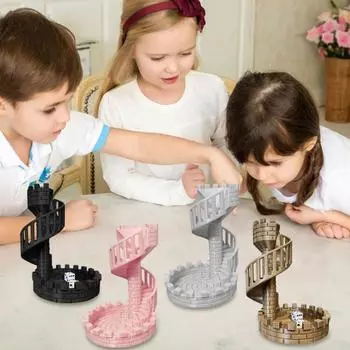 Башня для игры в кости Замок для игры в кости Башня для игры в кости с подносом Ролевая игра Ретро DND Башня для игры в кости и поднос для ролевых игр Настольные игры в кости Аксессуар чёрный