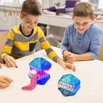 Башня для имитации игральных костей, напечатанная на 3D-принтере, длинный язык демона, пластиковая коробка для хранения игральных костей, держатель для украшения рабочего стола, реквизит для настольной игры в кости синий