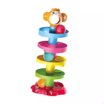Башня с мячом, падающая и катящаяся, игрушечный пандус, центр активности, мелкая моторика, раннее развитие