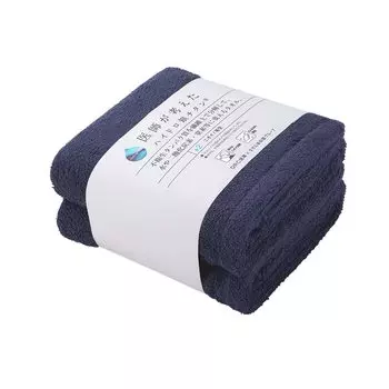 Basic Bath Towel Set of Odor Hydro Silver Designed by 60cm x [WEB Exclusive] 2, Navy, Antibacterial, Resistant, Titanium, Doctors, Absorbent, Approx. тёмно-синий