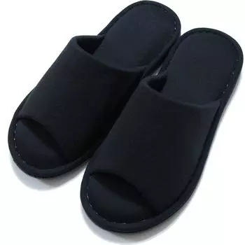 Basic Standard Large Cotton Slippers 28cm 30cm Black Memory Foam Charcoal Sheet (approximately ~ compatible) +