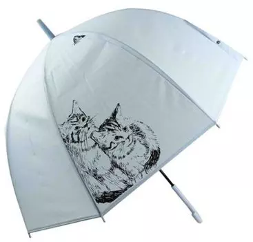 Basic Standard Long Dome Hand Fiberglass One Saxophone Umbrella, Women s, Shape, Large, 65cm, Lightweight, Open, Durable, Windproof, Bone, Cute, Cat,