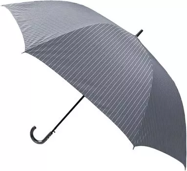 Basic Standard Long Jump Strong Wind Glass Fiber FRP Gray Umbrella, Men s, Large, Gentleman s Umbrella, Stylish, Striped, 65cm, One-touch Umbrella,