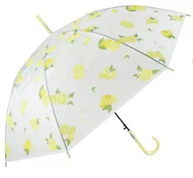 Basic Standard Long Translucent Vinyl Jump Fiberglass Lemon Yellow Umbrella, Women s, Umbrella, Umbrella, Cute, Patterned, 58cm, One-touch Umbrella,