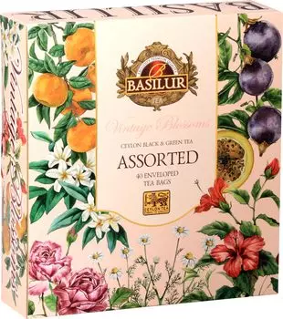 BASILUR TEA Black Tea Vintage Blossom tea bags Day Individually Wrapped Stylish Iced Tea [Gift] (40 included) Mother s