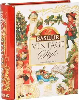 BASILUR TEA Миниатюрная чайная книга Винтаж Клубника Ваниль Кремовый Вкус 5 пакетиков [Чайный подарок] (10г)