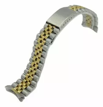 [BASIS+] Ремешок для часов с кольцом-бантом, 5 рядов, браслет Jubilee, сменный ремешок из нержавеющей стали (с. СереброЗолото, 19мм)