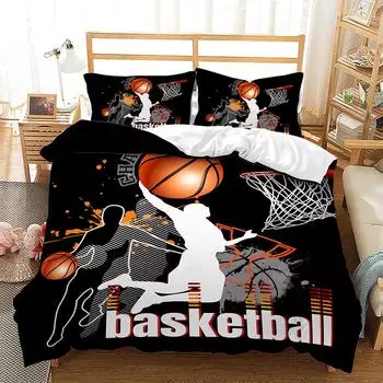 Basketball Football 3D Digital Printed Bed Kit Three Piece Quilt Cover 135 * 200 (two-piece set) 90g