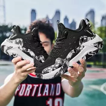 Basketball shoes men s 2025 new fly-woven mesh breathable sports shoes outdoor casual running shoes manufacturer 39