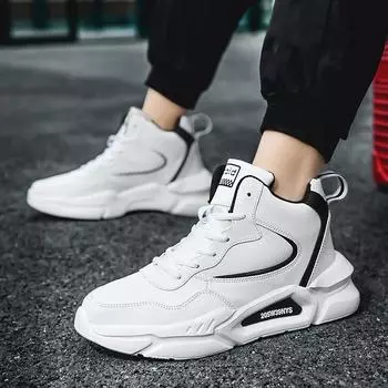 Basketball shoes men s and women s high-top sneakers men s large-size Korean version of light actual combat sneakers shoes basketball 36 чёрный