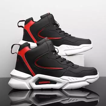 Basketball shoes men s and women s high-top sneakers men s large-size Korean version of light actual combat sneakers shoes basketball 36 чёрный