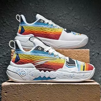 Basketball Shoes Men s Non-Slip Wear-Resistant Shock-Absorbing Lightweight Practical Competition Mesh Breathable Student Sports 39 синий