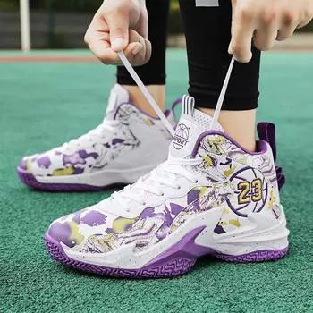 Basketball shoes men s sports autumn and winter shoes high-top breathable middle-aged and older children s phantom 10 actual combat training high- 35