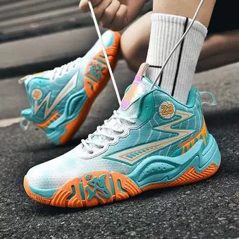Basketball shoes men s summer new breathable cushioning teenagers primary and secondary school students children s sneakers men s high-top sneakers 35