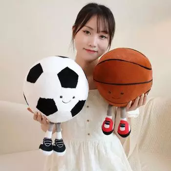 Баскетбольная/футбольная плюшевая игрушка, мягкая эластичная ПП, хлопок, наполнитель, плюшевые игрушки, украшение для дивана, подушка, мультяшный баскетбольный мяч Basketball