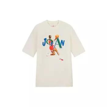 Баскетбольная футболка с короткими рукавами Air Jordan x Aleali May, женские топы белого цвета с принтом Dunk, белый DH3852-133 S