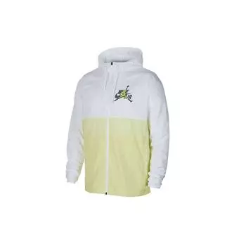 Баскетбольная куртка Air Jordan с капюшоном и принтом букв, мужская, белая, желтая, CK2218-100 L