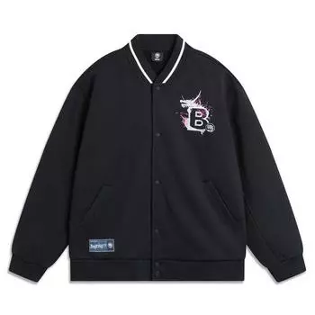 Баскетбольная куртка Li Ning Bad Five Letter с одной пуговицей, удобная, дышащая, универсальная, флисовая, свободная, мужская, черная AFDU307-1 M