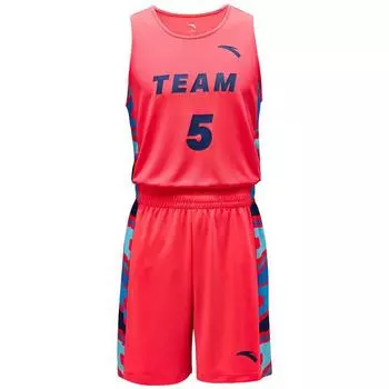 Баскетбольная майка Anta Basketball Series с круглым вырезом, удобная дышащая безрукавка, шорты со средней талией, баскетбольный комплект для мужчин 152431219-3 M